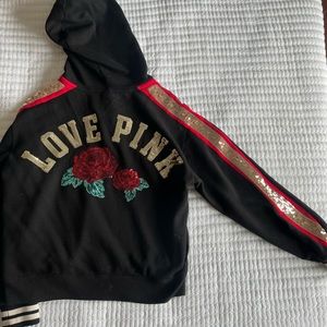 PINK sequin hoodie